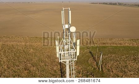 Cellular Tower. Equipment For Relaying Cellular And Mobile Signal. Cellular Tower.