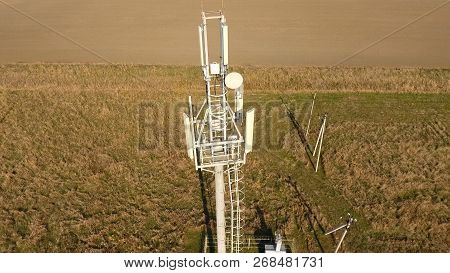 Cellular Tower. Equipment For Relaying Cellular And Mobile Signal. Cellular Tower.