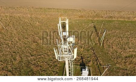 Cellular Tower. Equipment For Relaying Cellular And Mobile Signal. Cellular Tower.