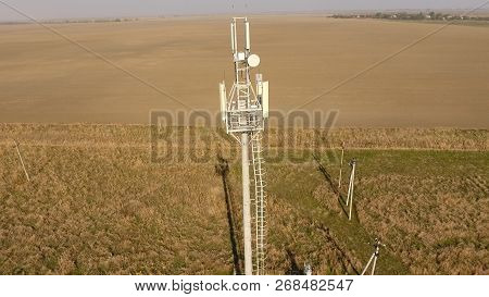 Cellular Tower. Equipment For Relaying Cellular And Mobile Signal. Cellular Tower.