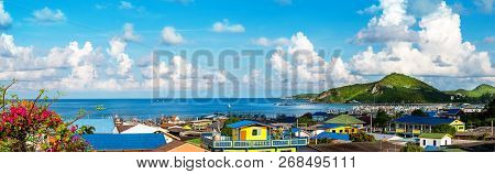 Panorama, Scenery Of Fishing Village In The Village Of Samaesarn Sattahip District-chonburi Province