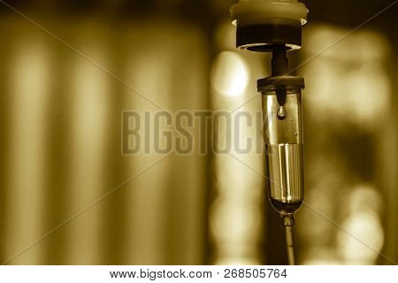 Saline Iv Drip Fluid Intravenous Drop  Hospital Room,medical Concept,treatment Emergency And Injecti