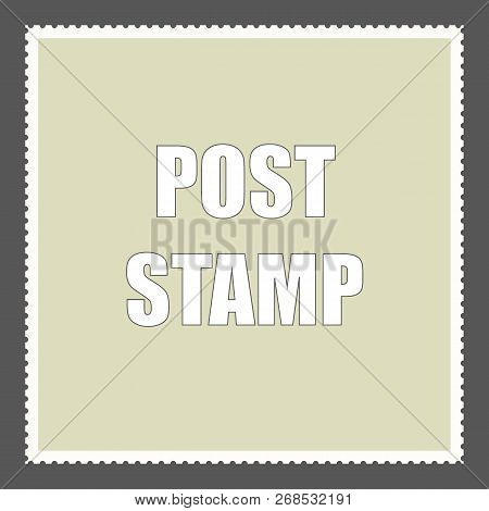 Blank Postage Stamps Set On Dark Background. Vector