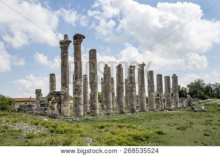 Travel Concept Photo. Uzuncaburc Historical Ancient City Mersin / Turkey