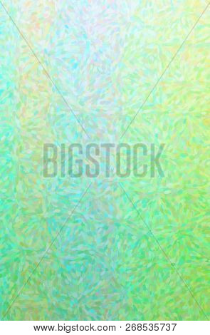 Illustration Of Abstract Green, Yellow And Blue Impressionist Pointlilism Vertical Background