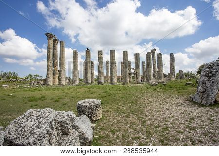 Travel Concept Photo. Uzuncaburc Historical Ancient City Mersin / Turkey