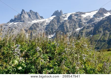 Mountain View At Furenalp Over Engelberg On Switzerland