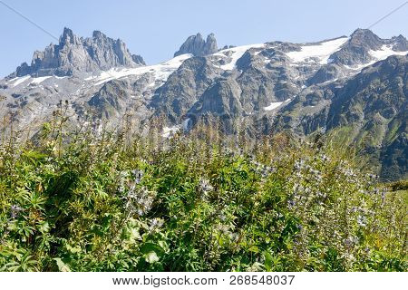 Mountain View At Furenalp Over Engelberg On Switzerland