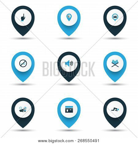 Holiday Icons Colored Set With Adhaan, Koran, God And Other Mecca Elements. Isolated  Illustration H