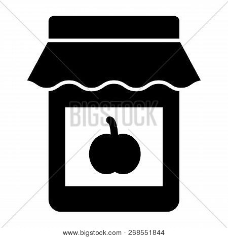 Apple Jam Solid Icon. Conserve Vector Illustration Isolated On White. Jam Jar Glyph Style Design, De