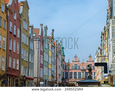 Facade Of Beautiful Typical Colorful Houses Buildings And Academy Of Fine Arts (great Armory) With A