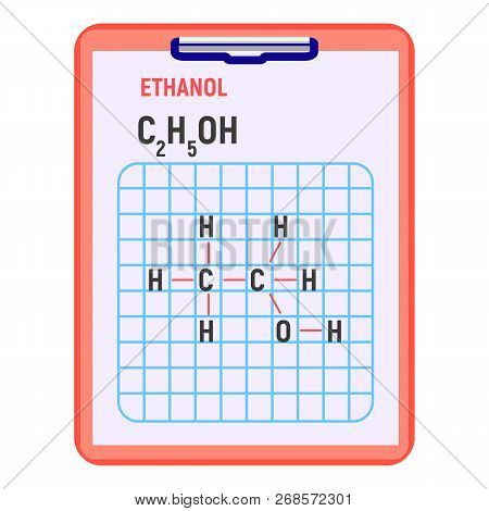 Ethanol Formula Icon. Flat Illustration Of Ethanol Formula Icon For Web Design