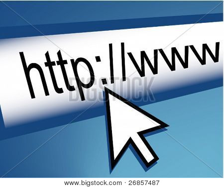 Barra del browser in prospettiva con il cursore del mouse.
