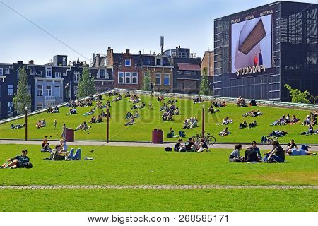 Amsterdam, The Netherlands - May 20, 2018: Amsterdam Stedelijk Museum For Modern, Contemporary Art A