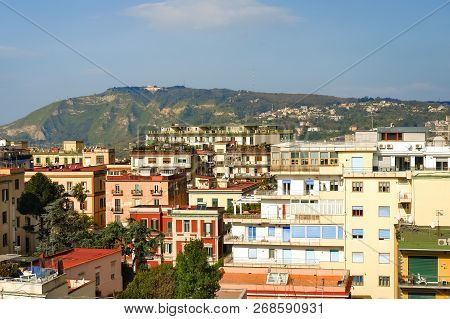 Aerial View Of Naples Houses, Campania, Italia