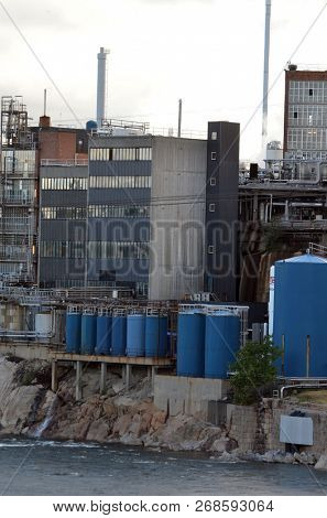 Industrial landscape in South Norway. June 20,2018.Sarpsborg , Norway