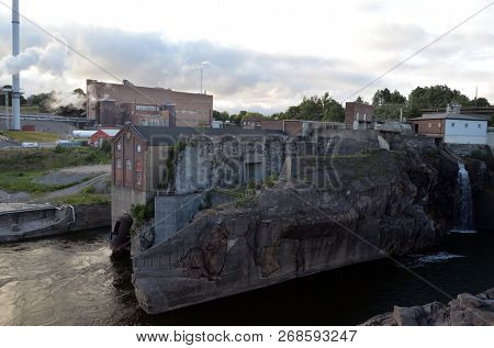 Industrial landscape in South Norway. June 20,2018.Sarpsborg , Norway