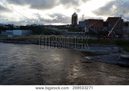 Industrial landscape in South Norway. June 20,2018.Sarpsborg , Norway