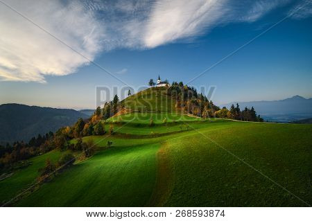 The Sv. Jakob Hill In The Polhov Gradec Hill Range Near Ljubljana.