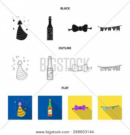 Isolated Object Of Party And Birthday Sign. Set Of Party And Celebration Stock Vector Illustration.