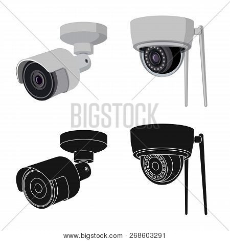 Vector Design Of Cctv And Camera Logo. Set Of Cctv And System Stock Vector Illustration.