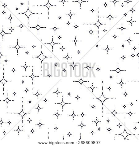 Space Seamless Background With Stars, Undiscovered Galaxy Cosmic Fantastic And Interesting Textile F