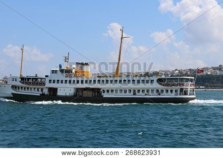 Traditional Istanbul Passenger Ferry. It Is Symbolic Steamboat.