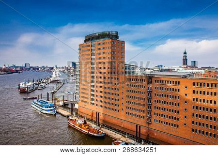 View Of The Hamburg City And Harbor From The Elbe Philharmonic Building