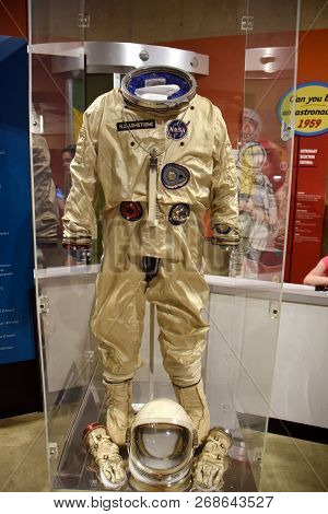 May 26, 2018, Wapakoneta, Ohio, Neil Armstrong Gemini Space Suite On Display At The Armstrong Air An