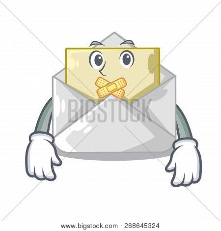 Silent Envelope Opened On Shape White Mascot