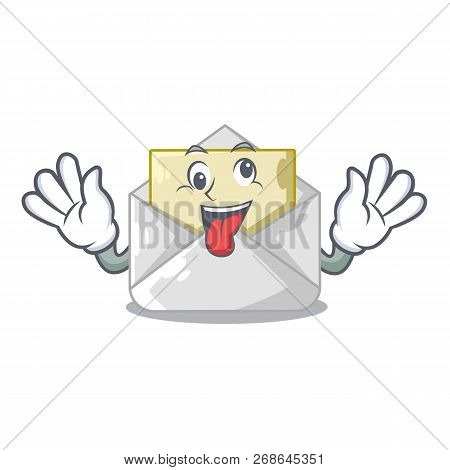 Crazy Envelope Opened On Shape White Mascot