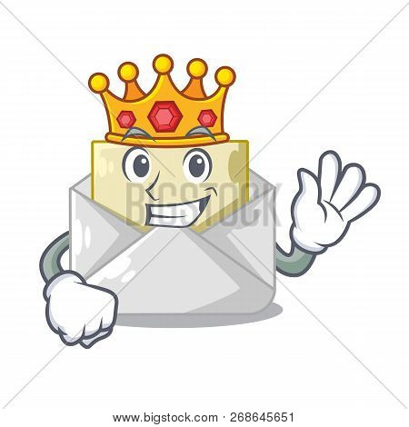 King Envelope Opened On Shape White Mascot