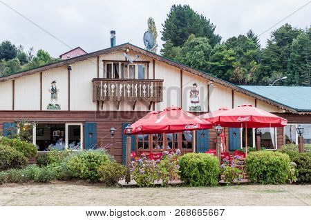 Frutillar, Chile - March 1, 2015: German Style Restaurant In Frutillar Village. The Region Is Known 