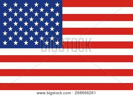 Flag Of The United States. Vector Illustration. The Color And Size Of The Original.vecror.