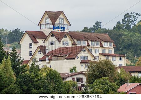 Puerto Varas, Chile - Mar 1, 2015: Park Inn By Radisson Hotel In Puerto Varas.
