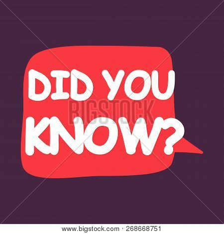 Did You Know? Text In Speech Bubble.