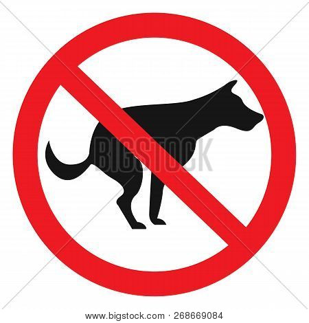 Vector Of Dog In Red Stop Sign On White Background. No Dogs. Pet Prohibition Sign. Animal.