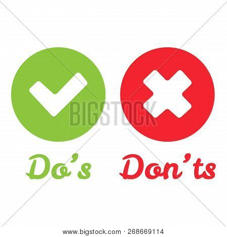 Speech Bubble Like Dos And Donts. Flat Simple Trend Modern Logotype Graphic Design.