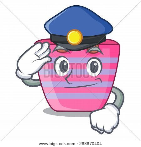 Police Cartoon On Red Shaped Beach Bag