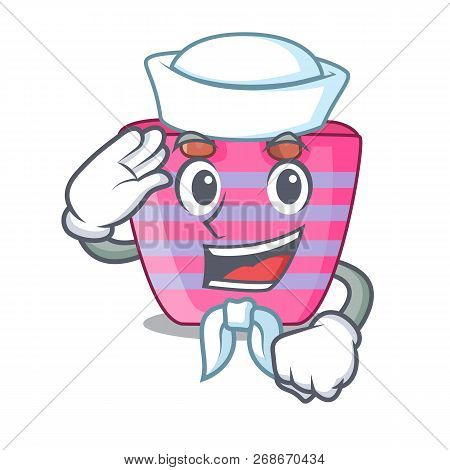 Sailor Cartoon On Red Shaped Beach Bag