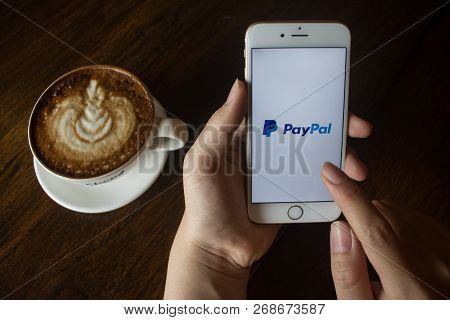 Chiang Mai, Thailand - Oct 01 2018: Paypal The Largest Operator Of Electronic Money It Was Founded I