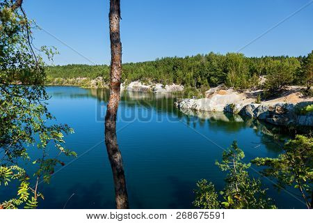 Korostyshevsky Quarry Flooded Granite Quarry On The Outskirts Of The City Of Korostyshev In The Zhyt