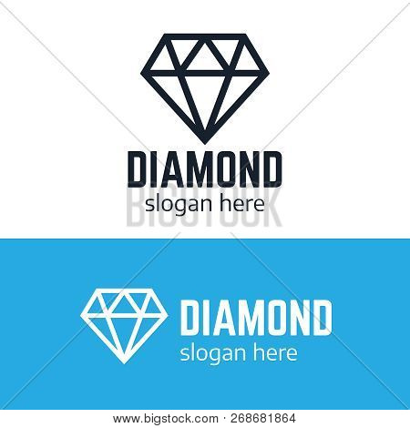Diamond Logost. Abstract Luxury Vector Labels With Sparkle Brilliant. Luxury Label And Diamond, Bril