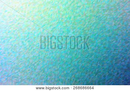 Illustration Of Abstract Blue And Green Impressionist Pointlilism Horizontal Background