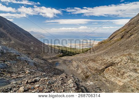 View Of Beagle Channel And Mountains Near Ushuaia, Argentina