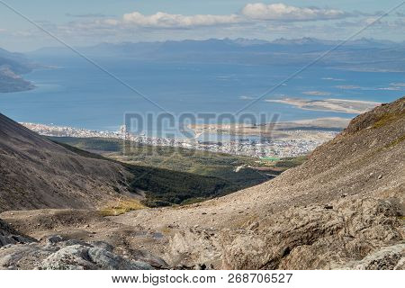 View Of Beagle Channel And Mountains Near Ushuaia, Argentina