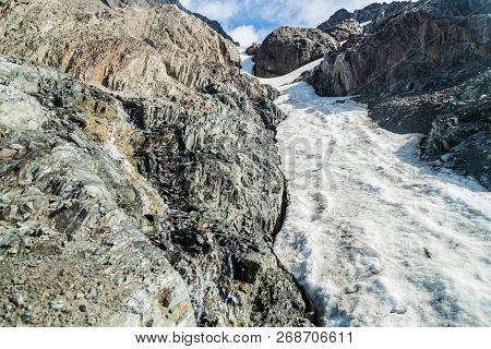 Snow At Martial Mountain Near Ushuaia, Tierra Del Fuego, Argentina