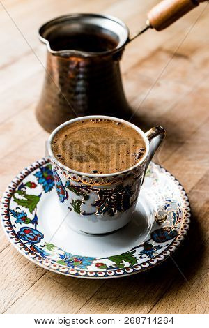 Turkish Coffee With Turkish Pot Cezve