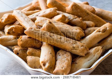 Turkish Pastry Crispy Stick Crackers With Anise Flavor
