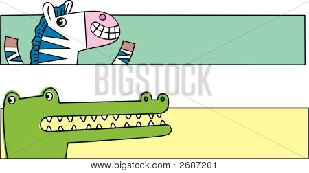 Crocodile et bannières Zebra